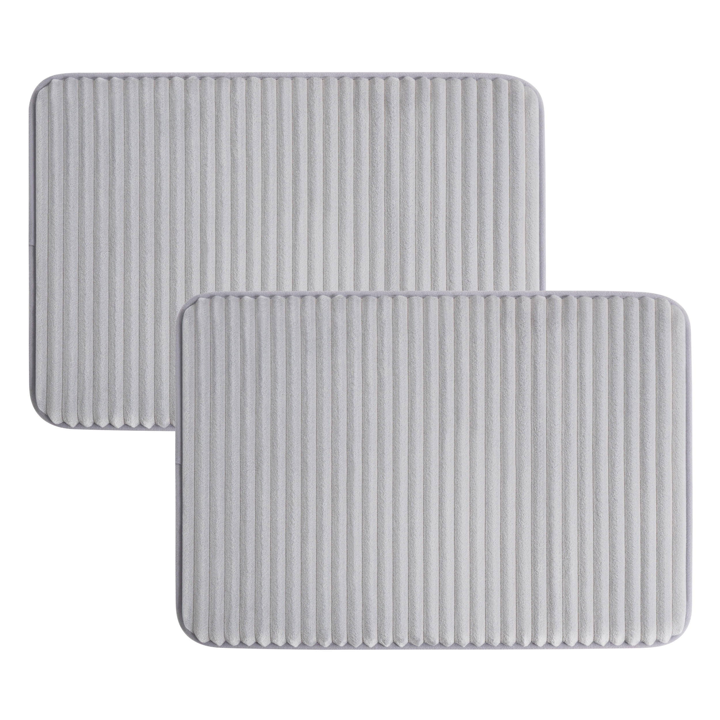 Mainstays Silver 2-Piece Performance Foam 20"x 32" Bath Rug Set