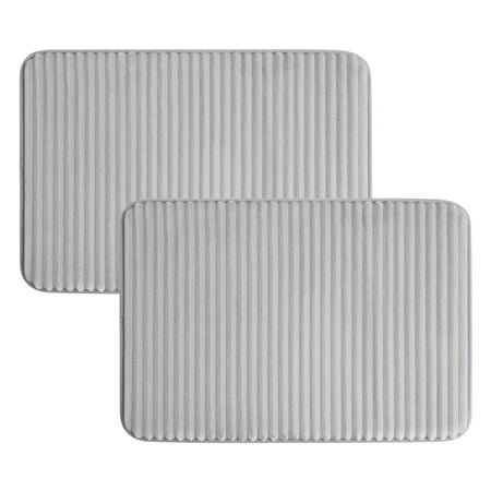 Mainstays Silver 2-Piece Performance Foam 20"x 32" Bath Rug Set