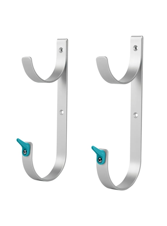 Mainstays Silver Aluminum Accessory Hooks - 2 per Pack