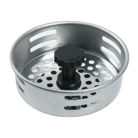 Mainstays Silver Stainless Steel Kitchen Sink Strainer and Drain Catcher with Rubber Stopper