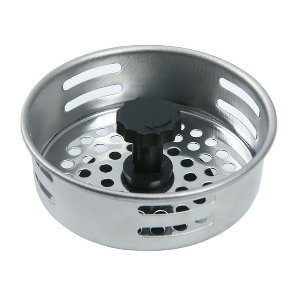 Mainstays Silver Stainless Steel Kitchen Sink Strainer and Drain Catcher with Rubber Stopper