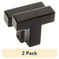 thumbnail image 1 of (2 pack) Mainstays Simple Modern Square 1-1/4 in. (32 mm) Matte Black Cabinet Bar Knob (2-Pack), 1 of 6