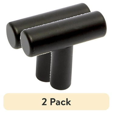 (2 pack) Mainstays Simple Round 1-1/4 in. (32 mm) Matte Black Cabinet Bar Knob (2-Pack)