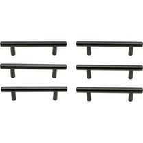Mainstays Simple Round 3 in. (76 mm) Matte Black Cabinet Drawer Bar Pull (6-Pack)