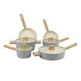 thumbnail interactive-video image 1 of Mainstays Simplicity 10 Pcs Aluminum Nonstick Ceramic Cookware Set Sil, 1 of 8