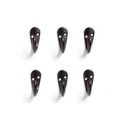 Mainstays, Bronze Finish Metal Hooks, Clutter-Free Hooks for Hanging Towels and Coats, 10 lbs Capacity, 6 Pack
