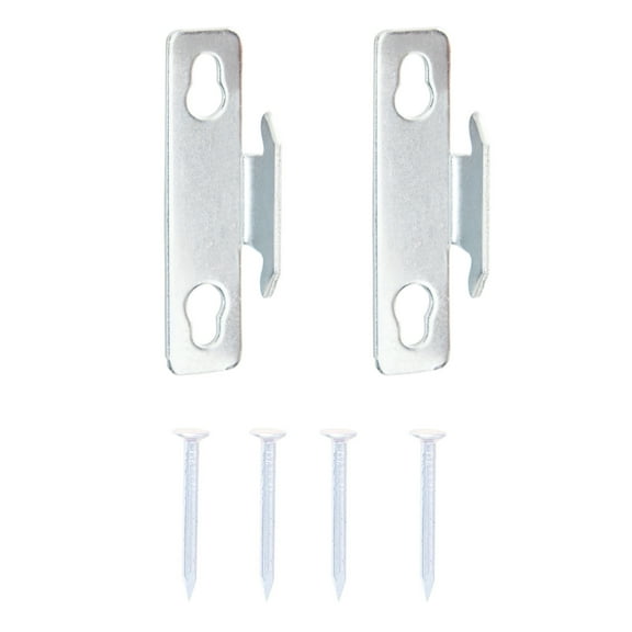 Mainstays Single Curtain Rod Metal Mounting Brackets, Set of 2, Silver Finish