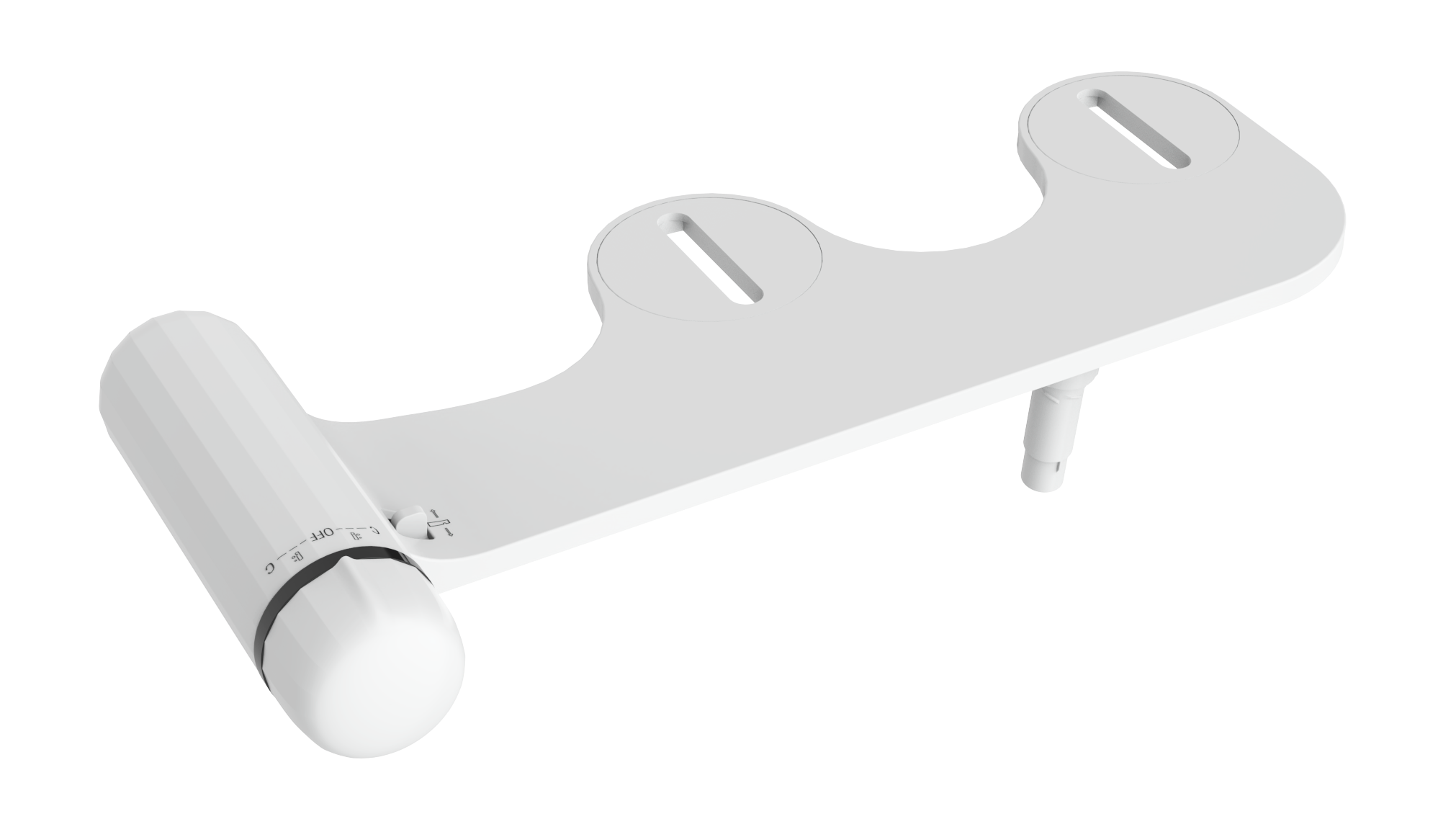 Mainstays Single Nozzle Bidet Attachment With Self Cleaning In Daisy White Non Electric Thin 