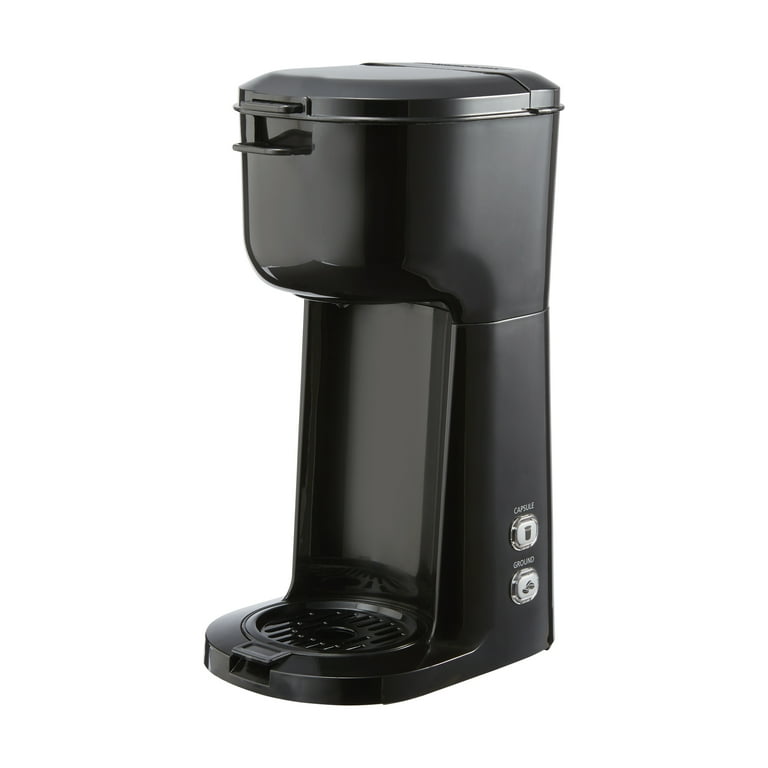 Mainstays Single Serve Coffee Maker 1 cup Capsule or Ground Coffee Black New Model 202140