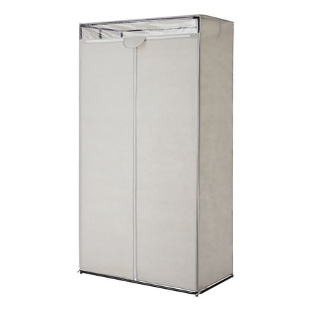 Mainstays 1-Tier Portable Zippered Closet Storage Organizer for Clothes, 36", Grey Pumice, Bedroom