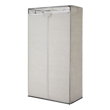 Mainstays Single Tier Zippered Steel Adult Clothes Closet, 36", Grey Pumice, Bedroom