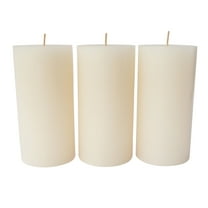 Mainstays Single Wick 3" x 6" Pillar Candle, Unscented, Ivory, 3 Pack
