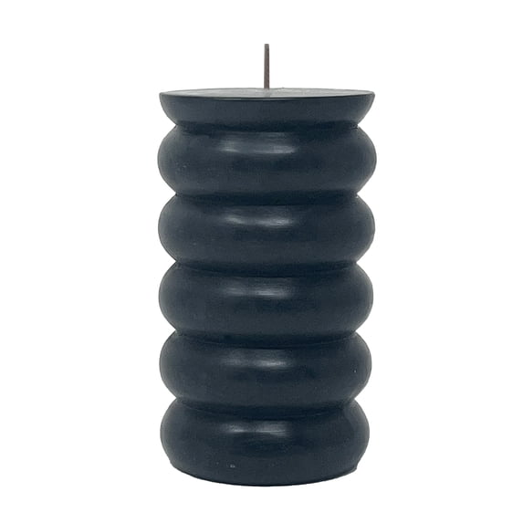 Mainstays Single Wick Bubble Pillar Candle, 3 in x 5 in, Unscented, Black