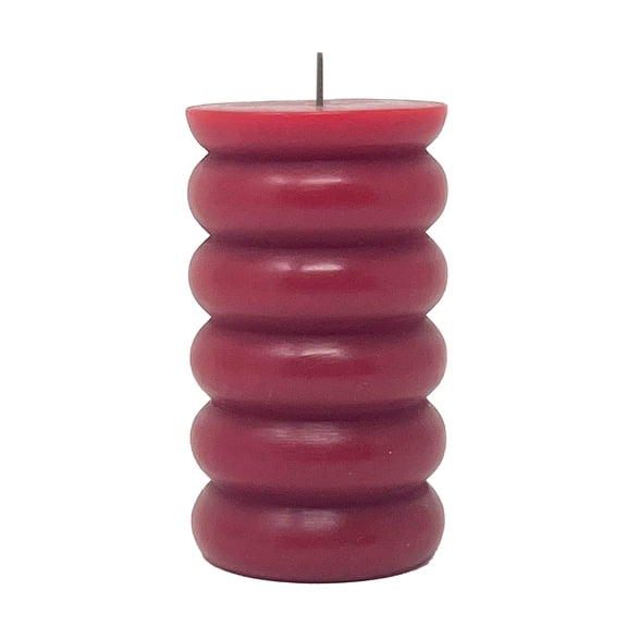 Mainstays Single Wick Bubble Pillar Candle, 3 in x 5 in, Unscented, Red