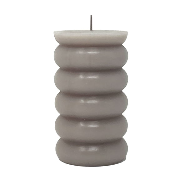 Mainstays Single Wick Bubble Pillar Candle, 3 in x 5 in, Unscented, Taupe