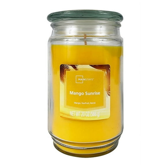 Mainstays Single Wick Jar Candle, Mango Sunrise, 20 oz