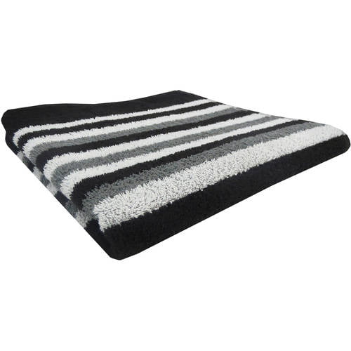 Mainstays Single, Yarn Dyed Stripe Hand Towel - Black/Grey 