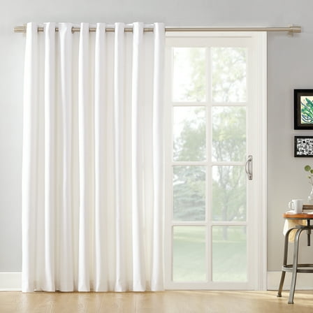 Mainstays Thermal Lined Room Darkening Sliding Glass Door Grommet Curtain Panel, 100" x 84", White