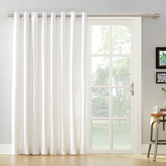 Mainstays Thermal Lined Room Darkening Sliding Glass Door Grommet Curtain Panel, 100" x 84", White