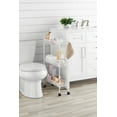 thumbnail image 1 of Mainstays 3-Tier Slim Rolling Bathroom Storage Cart with Hooks, White, 1 of 12