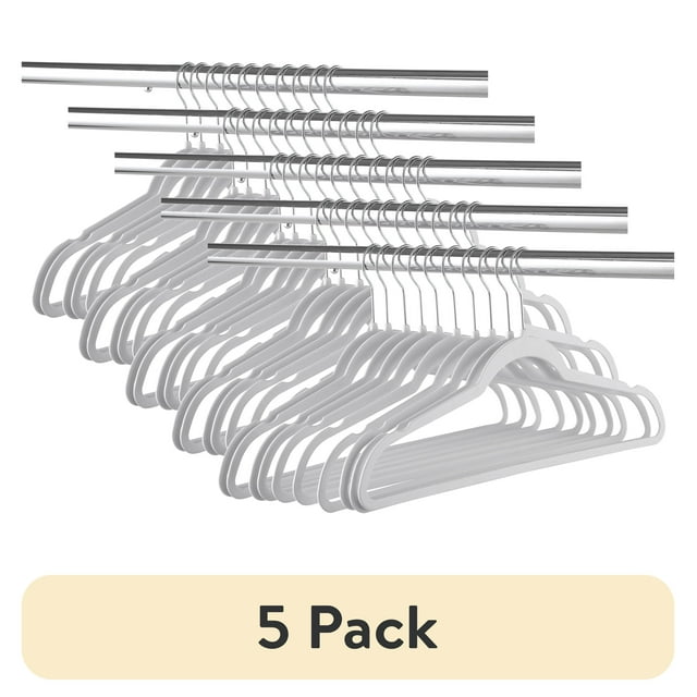 (5 pack) Mainstays Slim Clothes Hangers for Adult, 10 Pack, White