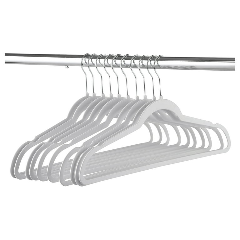 Mainstays Slim Clothes Hangers for Adult 10 Pack White Durable Plastic Space Saving Walmart