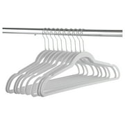Mainstays Slim Clothes Hangers for Adult, 10 Pack, White, Durable Plastic, Space Saving