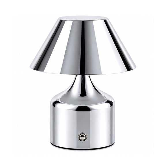 Mainstays Portable Cordless LED Table Lamp with Touch Control, Dimmable CCT, 6 in, Brushed Chrome