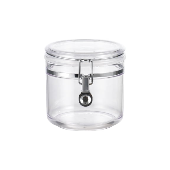 Mainstays Small Clear Airtight Stackable Food Storage Canister with Buckle Lid, 33.8 oz