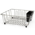 thumbnail interactive-video image 1 of Mainstays Small Dish Drainer Rack - Chrome/Black, 1 of 9