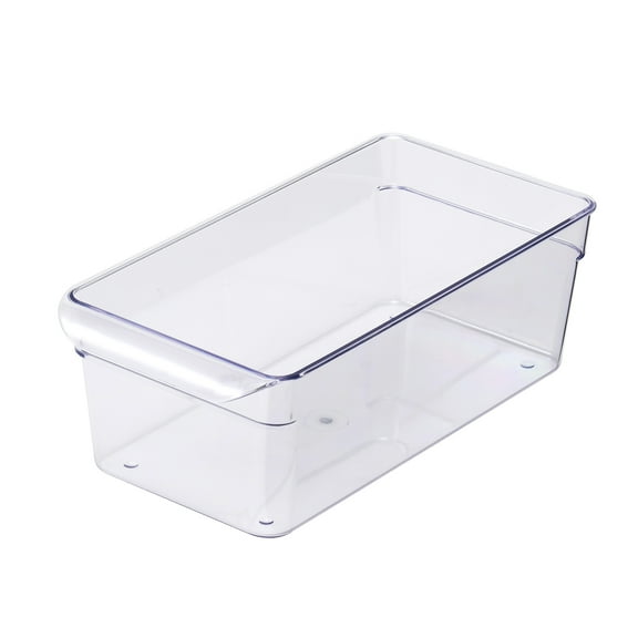 Mainstays Small Fridge Bin, 12x6x4 inches, Clear Plastic