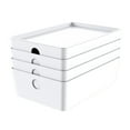 thumbnail image 1 of Mainstays Small Lidded Storage Bins, White, Set of 4, 1 of 3