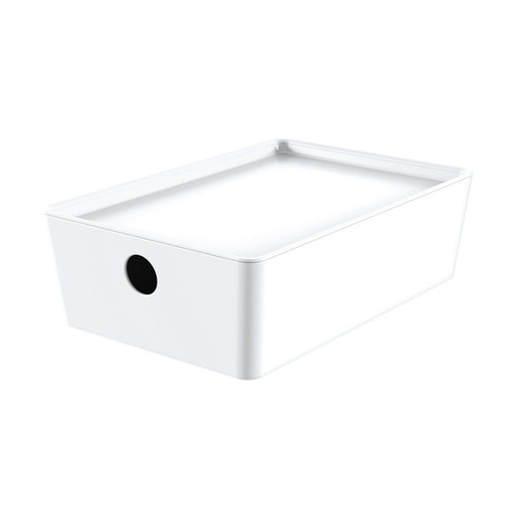 Mainstays Small Lidded Storage Container, White