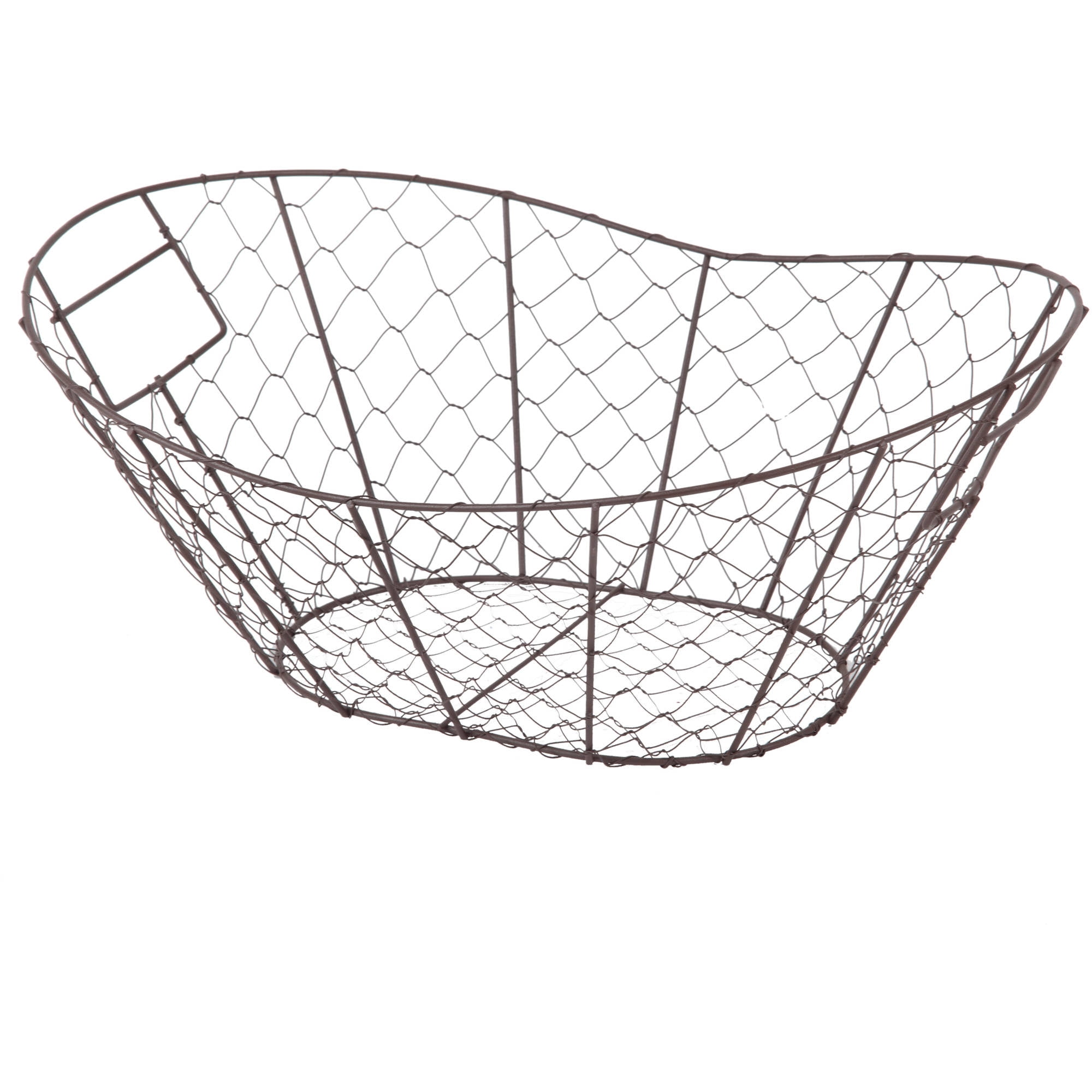 Mainstays Small Oval Chicken Wire Basket With Cutout Handles