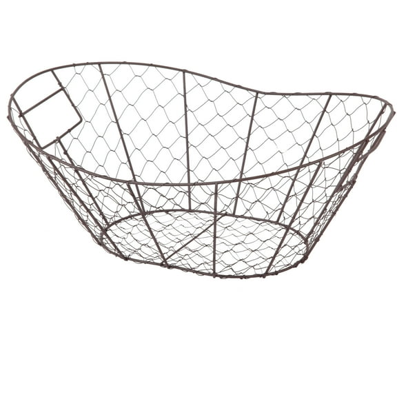 Mainstays Small Oval Chicken Wire Basket With Cut-out Handles