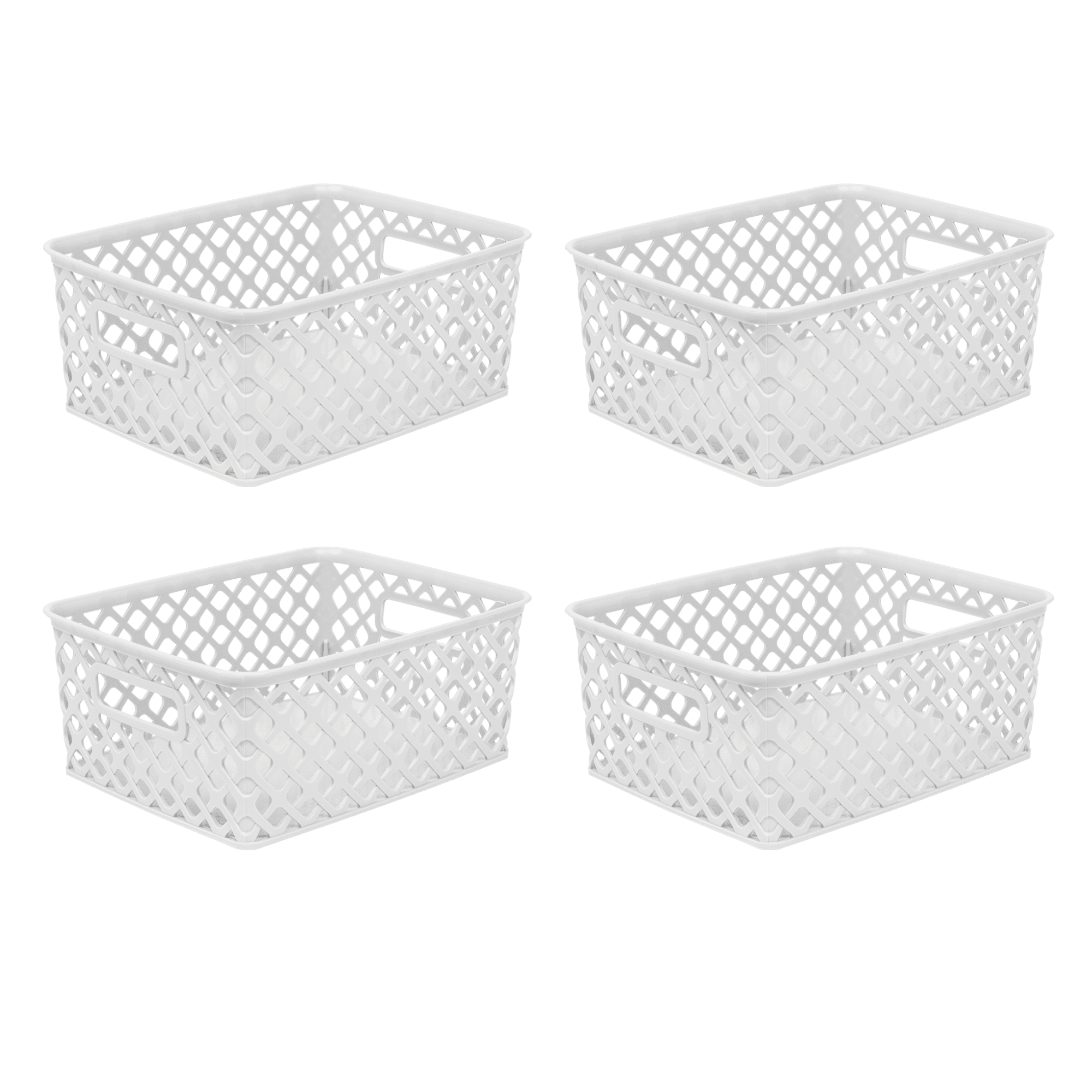 Mainstays Medium White Decorative Storage Basket 