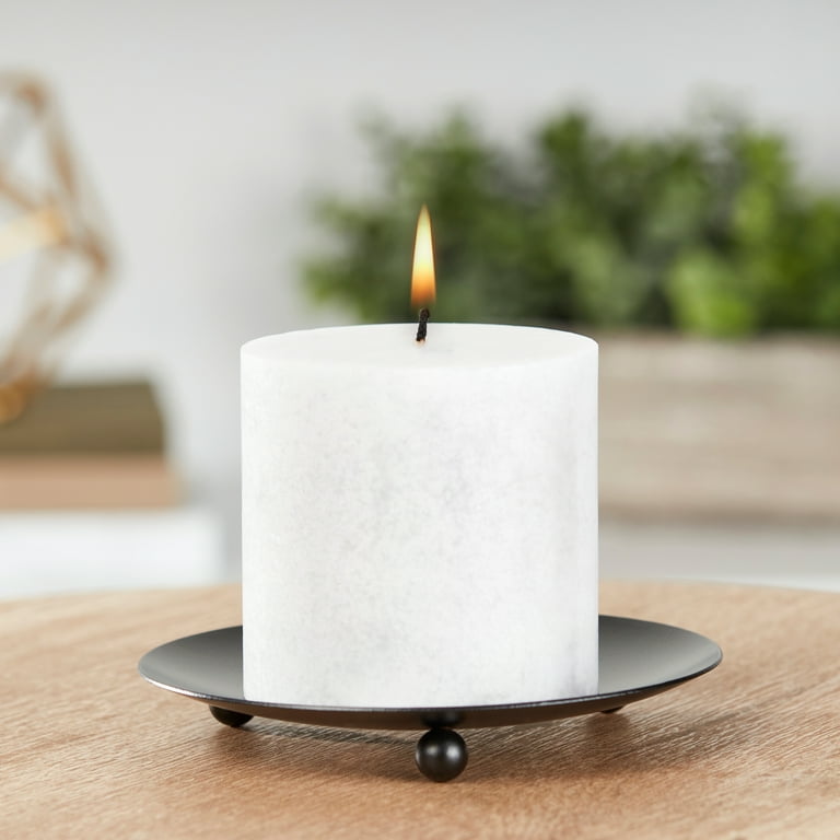 Mainstays 5 Decorative Black Metal Pillar Tealight Candle Holder Plate