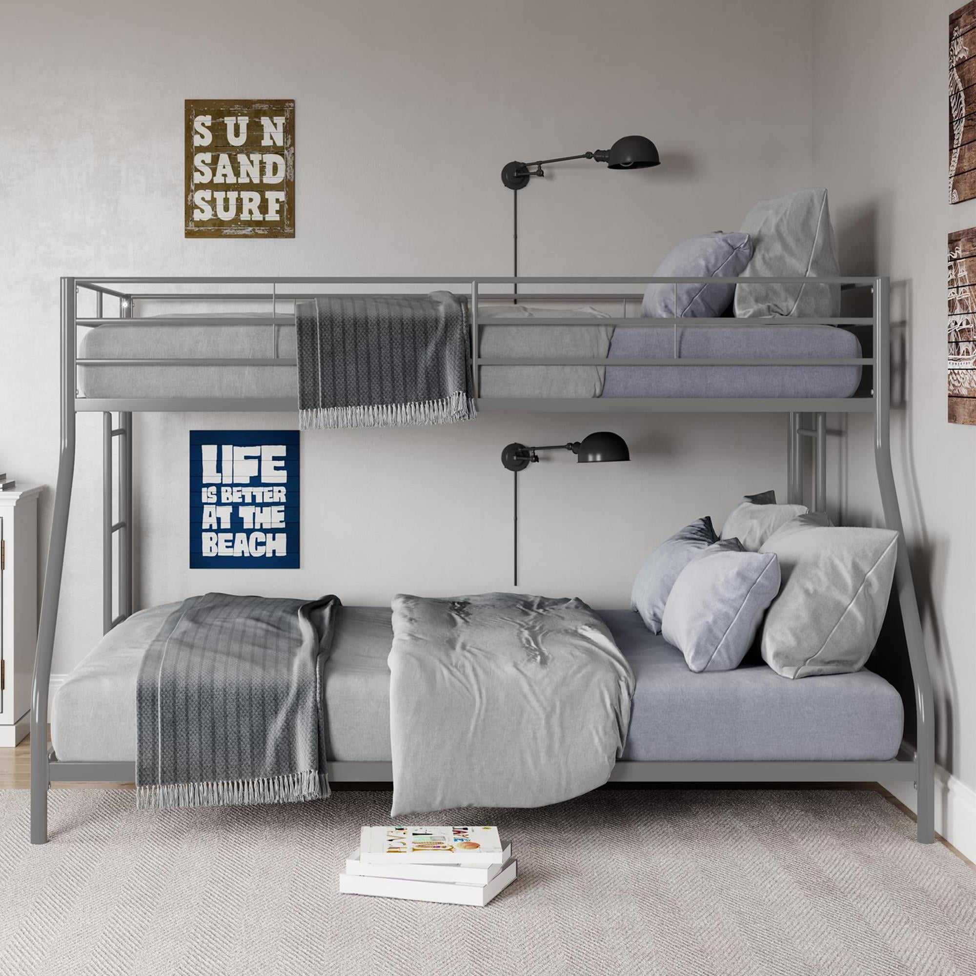 Mainstays Small Space Junior Twin over Full Low Profile Metal Bunk Bed