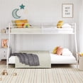thumbnail image 1 of Mainstays Small Space Junior Twin over Full Low Profile Metal Bunk Bed, White, 1 of 17