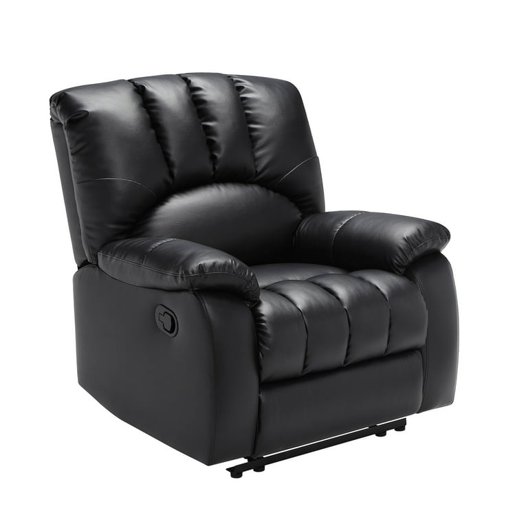 Mainstays Small Space Recliner with Pocketed Comfort Coils, Black