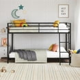 thumbnail image 1 of Mainstays Small Spaces Twin-over-Twin Low Profile Junior Bunk Bed, Black, 1 of 15