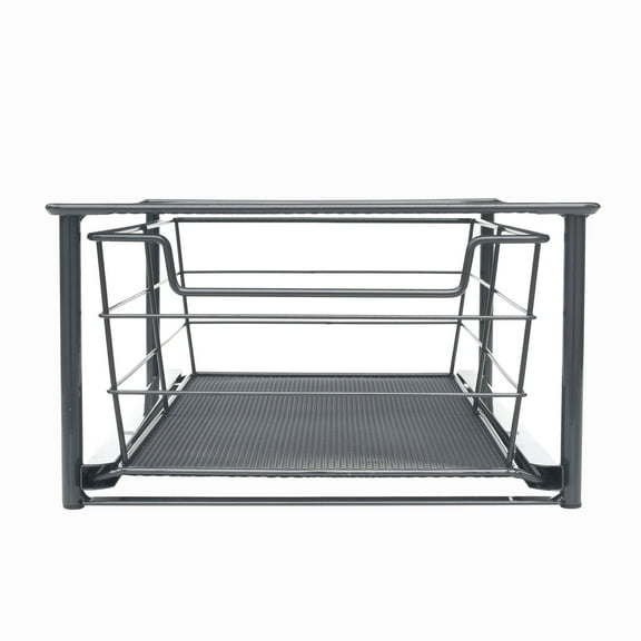 Mainstays Small Stackable Slide-Out Drawer Organizer, Black