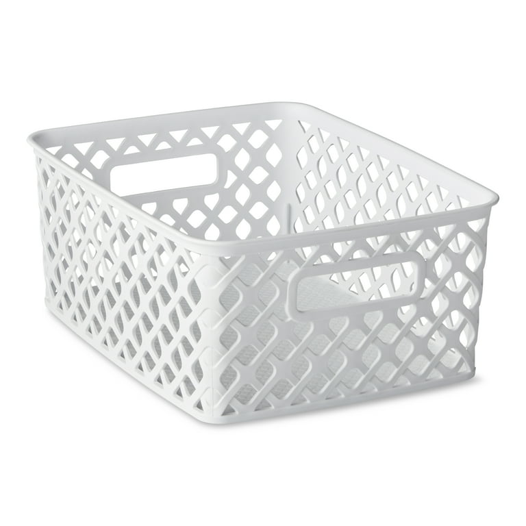 Mainstays Extra Large Decorative Plastic Storage Basket W/Lid