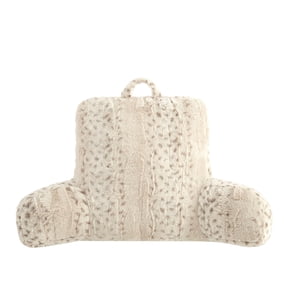 Mainstays Faux Fur Backrest Pillow for Adults, Snow Leopard