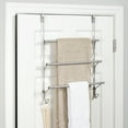 thumbnail image 1 of Mainstays SnugFit over-the-Door 3-Tier Towel Bar and 2 Hooks Hanging Storage, No Tools, Satin Nickel, 1 of 11