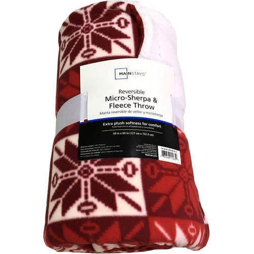 Mainstays Soft & Cozy Fleece to Sherpa Throw Blanket, 1 Each