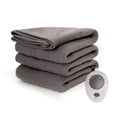 Mainstays Soft Fleece Electric Heated Blanket, Gray, Full, 72"x84", 1