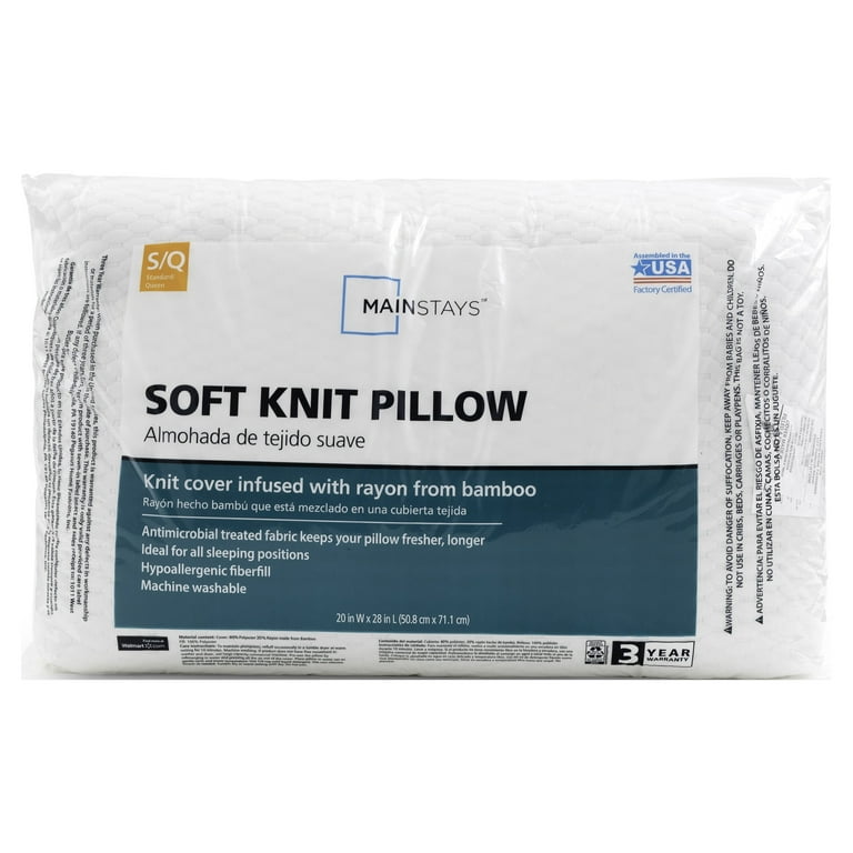 Mainstays Soft Knit Bed Pillow Standard Queen Walmart