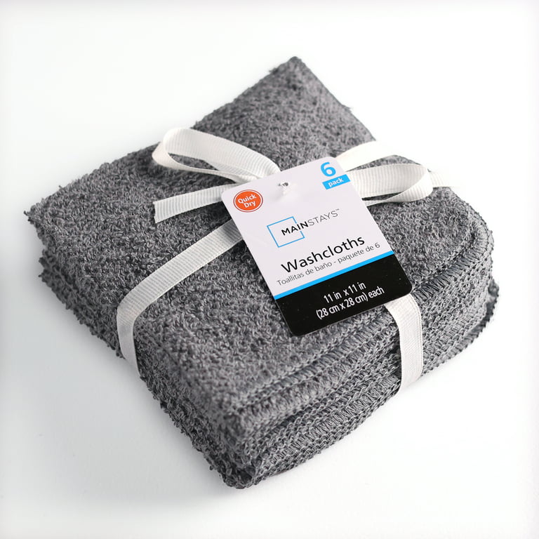 Resort Collection Soft Washcloth Face & Body Towel Set | 12x12 Luxury Hotel  Plush & Absorbent Cotton Wash Clothes [12 Pack, Smoke Grey]