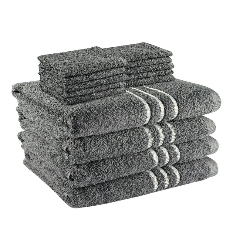 Mainstays Soft & Plush Touch 14 Piece Cotton-Recycled Polyester Bath Towel  Set, White
